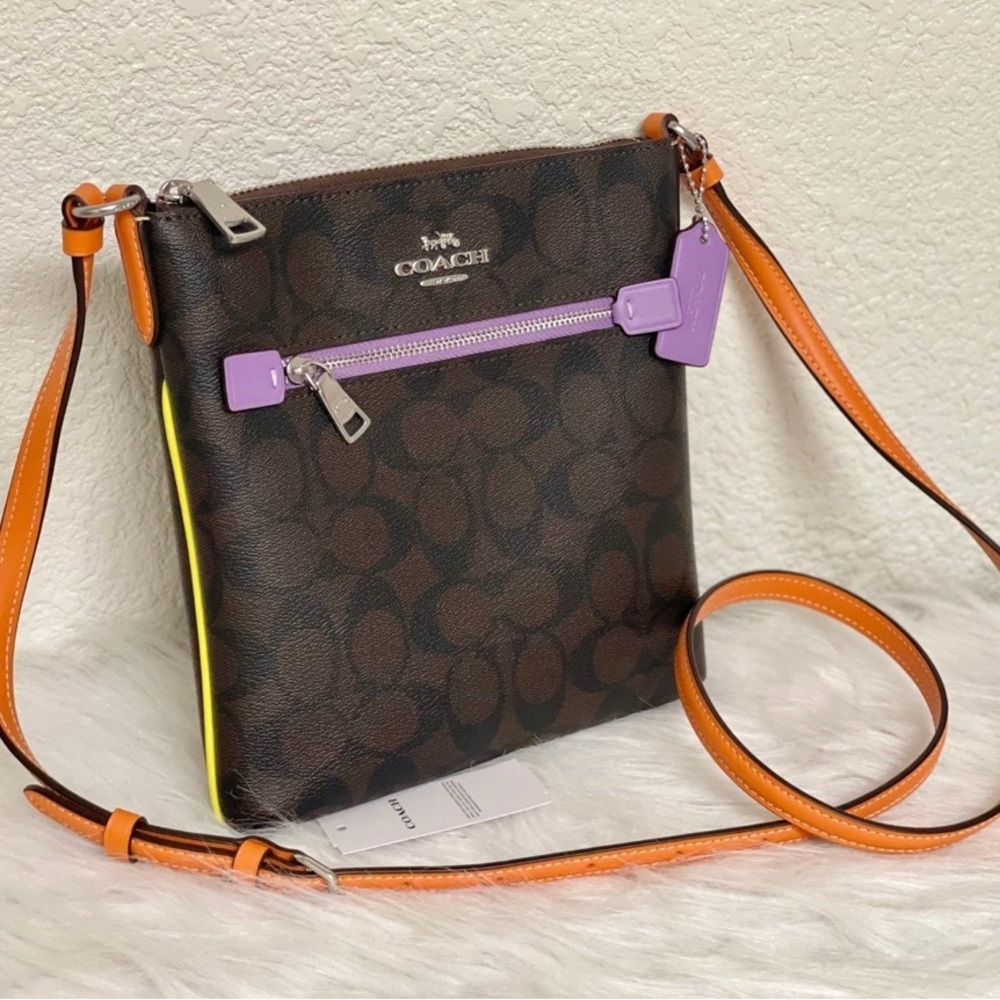 Coach Mini Rowan File Bag In Colorblock Signature Canvas CL671 NWT